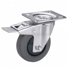 Thermoplastic rubber wheel in swivel bracket with pad and brake 6331100 BК