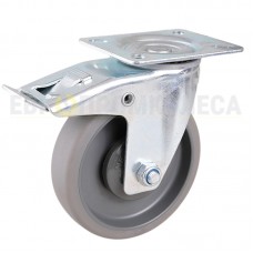 Thermoplastic rubber wheel in swivel bracket with pad and brake 6331125 BК