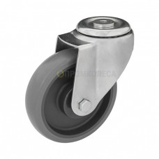 Thermoplastic rubber wheel in swivel bracket with bolt hole 6381160 BК