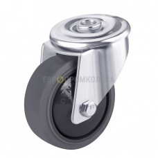 Thermoplastic rubber wheel in swivel bracket with bolt hole 6381080 BК