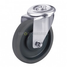 Thermoplastic rubber wheel in swivel bracket with bolt hole 6381125 BК