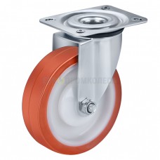 Polyurethane wheel in swivel bracket with pad 4320125 BE